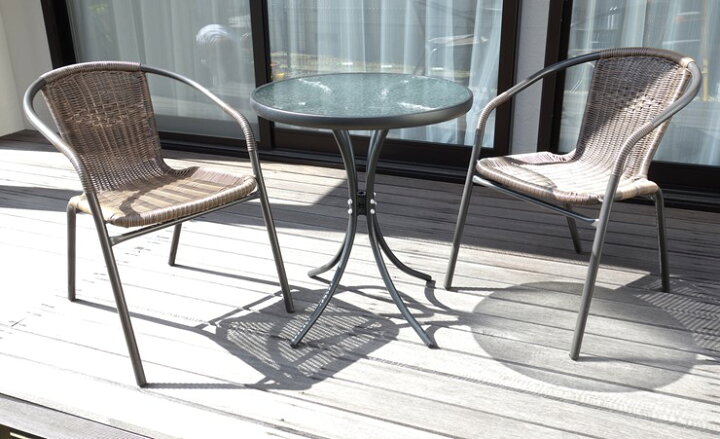 楽天市場】【メーカー直送】 TAN-723 ラタン調ガーデンセット 椅子 机  