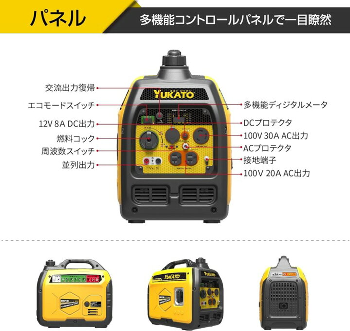 楽天市場】【メーカー直送】 BS18i YUKATO インバーター発電機 1.8kVA 