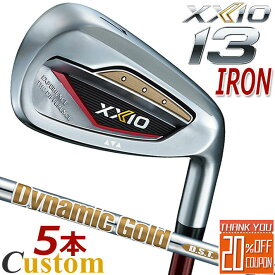 [メーカーカスタム] ダンロップ ゼクシオ 13 サーティーン アイアン 5本セット(＃6～9、PW) レッド 右用 DUNLOP XXIO13 IRON SET RED Dynamic Gold DST New Design スチールシャフト [日本正規品] [2024年モデル]