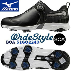 ミズノゴルフ ワイドスタイル SL ボア メンズ ゴルフシューズ 51GQ2240 MIZUNO GOLF WIDE STYLE SL BOA MEN'S GOLF SHOES F相当/24.5～27.0、28.0、29.0cm 09:ブラック 軽量 防水 スパイクシューズ [日本正規品] [2022年秋冬モデル] [送料無料]