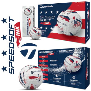 �e�[���[���C�h 2026 TaylorMade SPEEDSOFT INK USA Golf Ball �X�s�[�h�\�t�g �C���N ���[�G�X�A�[ �S���t�{�[�� 1�_�[�X(12����) �z���C�g ���{���K�i [2026�N���f��]