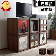 【レビュー特典付き】【完成品/日本製】レコードラック 木製 おしゃれ CD収納 見せる収納 ジャケットが飾…
