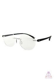 【送料無料】伊達メガネ フチなし 丸型 メンズ レディース 眼鏡 度なし クラッセ CLASSE