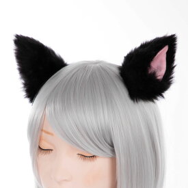 猫耳 黒×ピンク クリップ コスプレ かわいい ハロウィン 仮装 ネコミミ ふわふわ ファー コスチューム ヘアアクセサリー 白猫 黒猫 ロリータ クラッセ