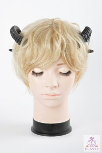 【送料無料】羊の角 黒 ブラック コスプレ 仮装 衣装 クリップ付き 左右1セット クラッセ CLASSE