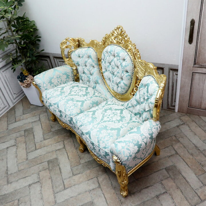 楽天市場】輸入家具 二人掛けソファ ヴェネチアン ロココ ソファー 