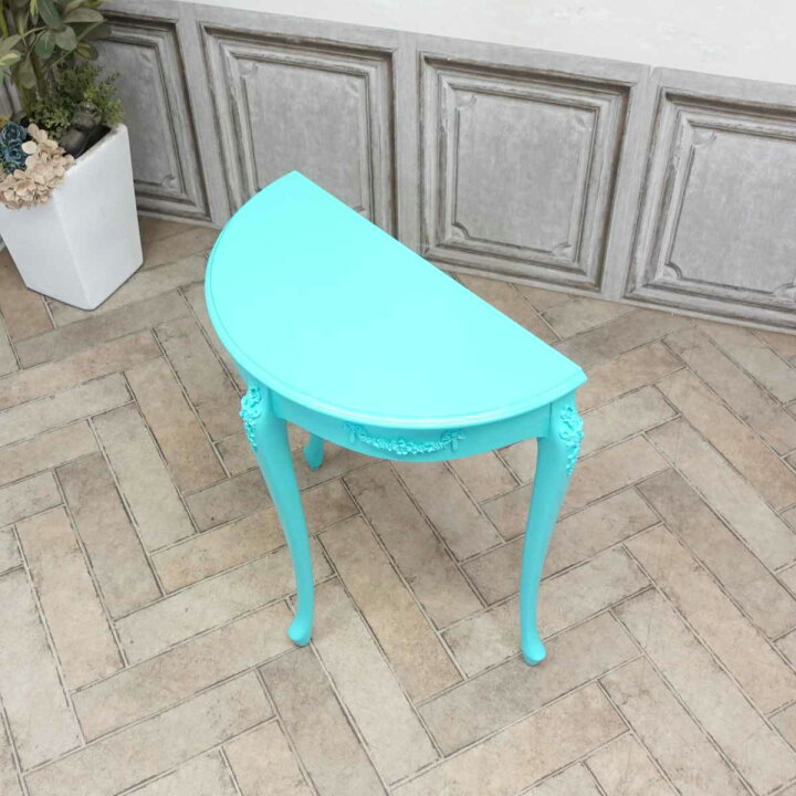 楽天市場】輸入家具 コンソールテーブル ハーフムーン ロココ 