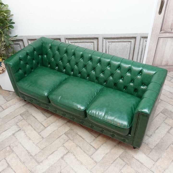 楽天市場】輸入家具 デザイナーズ 緑 グリーン 合皮 PUレザー そふぁ 