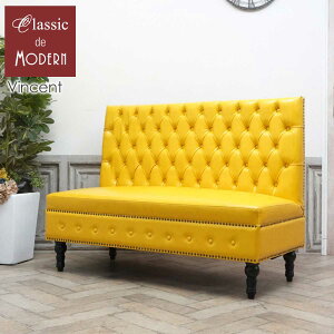 輸入家具 チェスターフィールド アンティーク ヴィンセント Vincent 背面フラット ソファー 二人掛け 連結可能 イギリス 英国 ベンチソファ 2人用 デザイナーズ レストラン カフェ 什器 飲食店