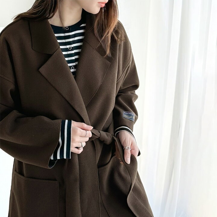 楽天市場】送料無料 コート ジャケット レディース ベルト付  