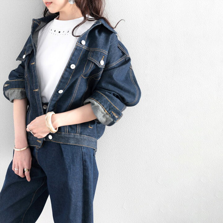 楽天市場 半額クーポン利用で1999円 送料無料 デニムジャケット 羽織 羽織り 冷房対策 レディース Gジャン デニム コート レディース ジージャン ジャケット ビッグシルエット 抜き襟 ゆったり ミディアム丈 春 夏 秋 冬 大きいサイズ オーバーサイズ クラシカル