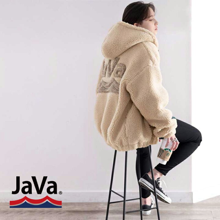 楽天市場 11月10日頃発送予定 予約特別価格 Java ジャバコラボ 送料無料 レディース メンズ アウター ブルゾン ジャケット Javaワッペン ボア パーカー もこもこ コート フード 防寒 大きいサイズ ゆったり 男女兼用 M L 秋 冬 22aw クラシカルエルフ Ce