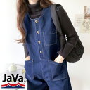 《javaジャバ 別注》 パンツ サロペット レディース ステッチ デニム ワイド テーパード アンティーク ワークディティール オールインワン 大きいサイズ 春 夏 秋 冬 2024 クラシカルエルフ jv1260054