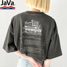 《javaジャバコラボ》tシャツ レディース 半袖 トップス 綿100％ ダイナープリント ヴィンテージ ピグメント ビッグ Tee 男女兼用 ユニセックス メンズ ゆるっと オーバーサイズ 大きいサイズ 春 夏 クラシカルエルフ jv1029045