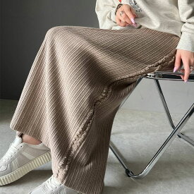 【mily bilet】 ボトムス スカート レディース サイド フリンジ メランジニット SK ウエスト ゴム らくちん 仕様 バッグ スリット 高見え ハイウエスト 大きいサイズ 秋 冬 クラシカルエルフ mi1259004