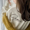 トップス スウェット レディース 立体 paean バック BIG ロゴ 刺繍 裏起毛 プルオーバー ドロップショルダーゆるっと スエット オーバーサイズ 大きいサイズ 秋 冬 クラシカルエルフ ce1260248