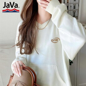 《java ジャバコラボ》 トップス スウェット レディース 裏起毛 ラグラン プルオーバー マフポケット ビッグシルエット ロングシーズン 大きいサイズ 秋 冬 クラシカルエルフ jv1260198
