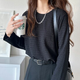 【 今だけ2点購入でさらに 10％OFF 】 【 クラシカルエルフ classical elf 】 tシャツ レディース 長袖 トップス カットソー ジャガード クルーネック 長袖 プルオーバー ベーシック インナー 大きいサイズ 秋 冬 ce1010341