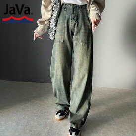 ＼12/11まで まとめ買い がお得!! 5点以上で15％OFF／ 《javaジャバコラボ》 ボトムス パンツ レディース ヴィンテージ 加工 ハイ ベイカー デニム ユニセックス メンズ ミリタリー 風 大きめ 大きいサイズ 春 夏 クラシカルエルフ jv1209023