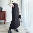 【今ならまとめ買い3点以上で5％OFF】 ボトムス スカート レディース 前後 2way サスペンダー 付き タイト SK ロング 丈 セットアップ可能 裾 スリット 大きめ ポケット スタイルアップ 美シルエット 大きいサイズ 秋 冬 クラシカルエルフ ce1240047