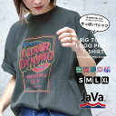 【今ならまとめ買い3点以上で5％OFF】 《java ジャバコラボ》 tシャツ レディース 半袖 綿100% ピグメント レトロ ヴィンテージ ライク ツアーロゴ 男女兼用 ユニセックス メンズ 体型カバー 大きいサイズ 春 夏 クラシカルエルフ jv1029024