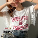 【mily bilet】 tシャツ レディース 半袖 ダブル フリル フレンチ スリーブ カレッジ ライク ロゴ ゆる ノースリーブ T ふんわり 二の腕カバー 大きいサイズ 春 夏 2025ss クラシカルエルフ mi1329036