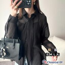 【 クラシカルエルフ classical elf 】 レディース トップス ブラウス シャツ リボンタイ付き シアーブラウス 長袖 大人 優雅 高級感 透け感 皺加工 カジュアル 綺麗め 大きいサイズ 春 夏 2025ss ce1020224