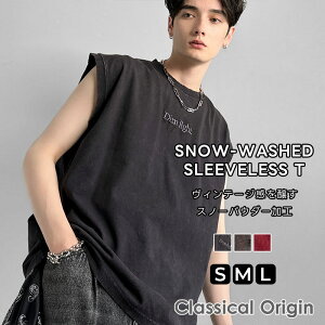 �yClassical Origin�z �g�b�v�X T�V���c �����Y �R �h�J �X�m�[�E�H�b�V�����H �m�[�X���[�u T String Embroidery Snow-Washed Sleeveless T �傫���T�C�Y �t �� 2025ss �N���V�J���G���t co1150032