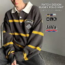《java ジャバコラボ》ラガーシャツ 長袖 メンズ トップス プルオーバー ワッペン ラガーポロニット トラッド リラクシー 男女兼用 ゆったり こなれ感 カジュアル きれいめ チクチクしにくい ニット 大きいサイズ 秋 冬 2025aw クラシカルエルフ jm1029131