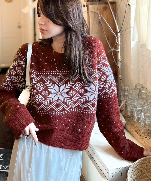 楽天市場】【mily bilet】ニット トップス 冬 レディース ノルディック  