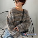 【 クラシカルエルフ classical elf 】ニット トップス 冬 レディース シャギーニット グラデーション クルーネック 上品 主役級ニット こなれ感 リラックス ゆったりシルエット 華奢見え フェザー素材 大きいサイズ 秋 冬 2025aw ce1010531