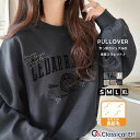 【 スーパーセール 24H限定 20％OFF クーポン配布】 【 クラシカルエルフ classical elf 】スウェット レディース トップス 今っぽ カジュアル エンブレム 風 らくがき 刺繍 入り フロッキー プリント 裏起毛 プルオーバー 長袖 大きいサイズ 秋 冬 2025aw ce1260508