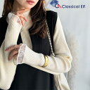 【daacoさんコラボ商品】 【 クラシカルエルフ classical elf 】 トップス ニット レディース プチハイネック 袖シアー リブニット モックネック 上品 フィット シンプル フェミニン リブ編み デイリー カジュアル オフィス 大きいサイズ 秋 冬 2025aw ce1010513