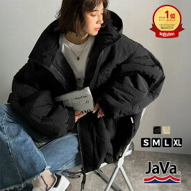 【今だけ全品送料無料】【 本日限定 早い者勝ち 1000円OFF クーポン 】 《java ジャバコラボ》ダウンジャケット レディース 大きいサイズ コート フード付き 中綿 モンスターブルゾン 防寒性 おしゃれ 冬本番 重ね着 暖かく シンプル 大きいサイズ 秋 冬 2025aw jv1265012