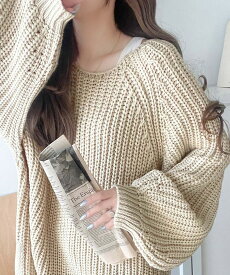 【 クラシカルエルフ classical elf 】トップス ニット レディース 秋冬 ケーブル 編み バック デザイン × ルース 片畦 ビッグ ラグラン プルオーバー 大きいサイズ 秋 冬 2025aw ce1050324