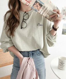 【 2/19まで 衝撃価格 超目玉 セール 3,999円 ⇒ 50%OFF 1,999円 】 【 クラシカルエルフ classical elf 】 トップス Tシャツ レディース シンプル カジュアル 綿 100% ワンポイント 胸 刺繍 シンプル ロング Tee 着回し 大きいサイズ 秋 冬 2024aw ce1260187