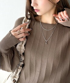 【 クラシカルエルフ classical elf 】 トップス ニット レディース タック 編み 袖口 スリット パフニット滑らか 肌触り デイリー オフィス 着回し ロングシーズン 大きいサイズ 秋 冬 2025aw クラシカルエルフ ce1260506