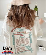 javaジャバ sustaina+ tシャツ レディース 半袖 綿100％ レシピ 刺繍 韓国 ハングル文字 ロゴ プリント …
