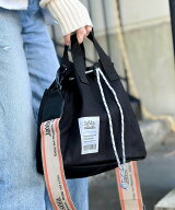 javaジャバ バッグ ショルダーバッグ レディース ジャガードテープ 2way 巾着 コンパクト 肩掛け ハンド…