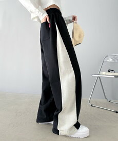 《javaジャバ コラボ》 ボトムス パンツ レディース サイド 切り替え 裏使い スウェット パンツ 男女兼用 ユニセックス メンズ オールシーズン スポーツ 大きいサイズ 秋 冬 クラシカルエルフ jv1219016