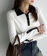 【10/9 1:59まで まとめ買いクーポン2点以上で 5％OFF 】 【mily bilet】トップス ニット レディース 襟…