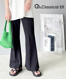 【 8/18限定 2999円以上で使える 300円OFF クーポン 】 【 クラシカルエルフ classical elf 】 ボトムス パンツ レディース センタープレス セミフレア カラーパンツ 美脚 ストレッチ ウエストゴム ユニセックス メンズ 大きいサイズ 小さいサイズ ce1015003