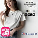 【今だけ 送料無料 】 【sustaina+】 tシャツ レディース 半袖 カットソー 半袖 クルーネック 胸元 無地 ボーダー ラメ オーガニックコットン 綿100％ シンプル カジュアル 大きいサイズ 2025SS クラシカルエルフ ce1260397