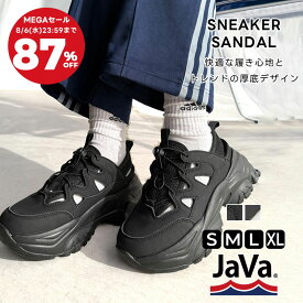 【予約】＼ 8/6 23:59まで 衝撃価格のメガセール 今だけ 87%OFF 1,000円／ 《javaジャバコラボ》 シューズ サンダル レディース 厚底 ワン ストラップ スニーカーサンダル 快適 履き心地 高見え お出かけ アウトドア 大きいサイズ 春 夏 2025ss クラシカルエルフ jv1129018