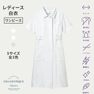 【クラシコ公式】ジェラート ピケ&クラシコ 白衣:ラインカラーワンピース 白衣 半袖 女性用 レディース …