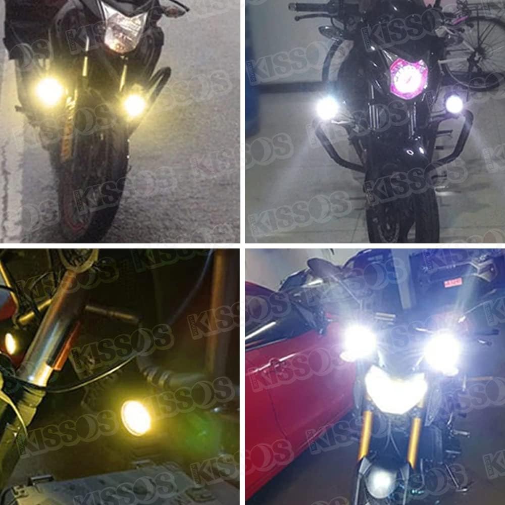 楽天市場】汎用 ヘッドライト フォグランプ LED バイク ホワイト