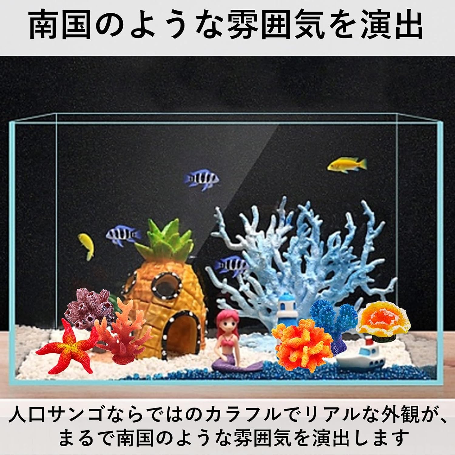 観賞用・アクアリウムなどに☆ 白サンゴ 大きめサイズ - インテリア小物