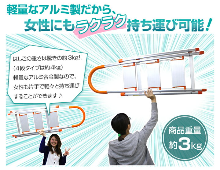 楽天市場】【最大10％OFFクーポン】脚立 4段 アルミ 踏み台 折りたたみ 