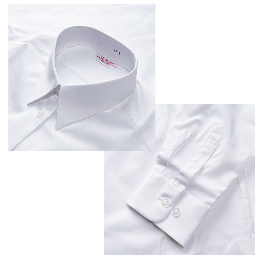 フジヨットガクセイフク 長袖シャツ 男子 長袖 スクールシャツ 消臭機能付き 形態安定 TST88L 白 ホワイト 160A