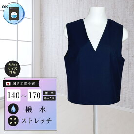 スクールベスト 紺 Vネック ウォッシャブル 撥水 ストレッチ Vベスト シングル 三つ揃え 制服 学生 中学生 高校生 女子高生 レディース 国内工場生産 ネイビー